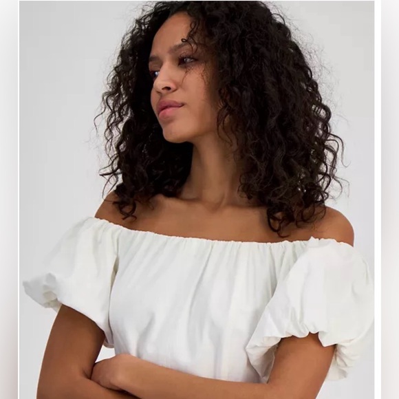 Sam Edelman Off-the-Shoulder Puff-Sleeve A-Line Midi Dress – Size 14 - Picture 3 of 8